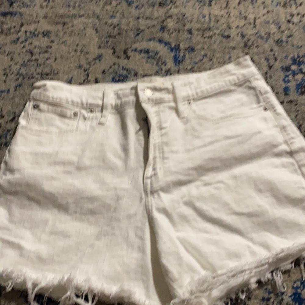 White High Rise Shorts